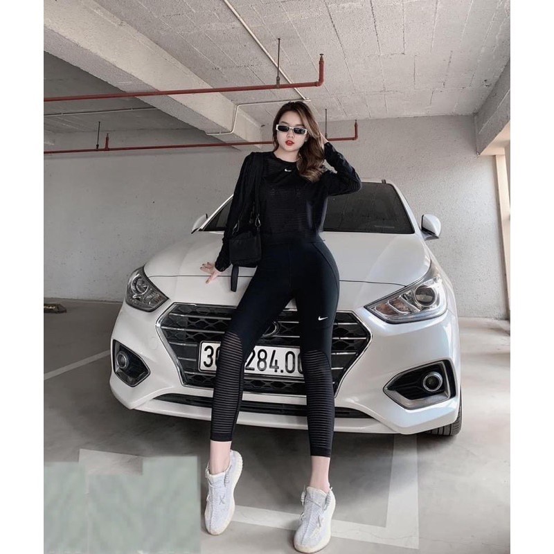 Set bộ đồ tập gym nữ phối lưới