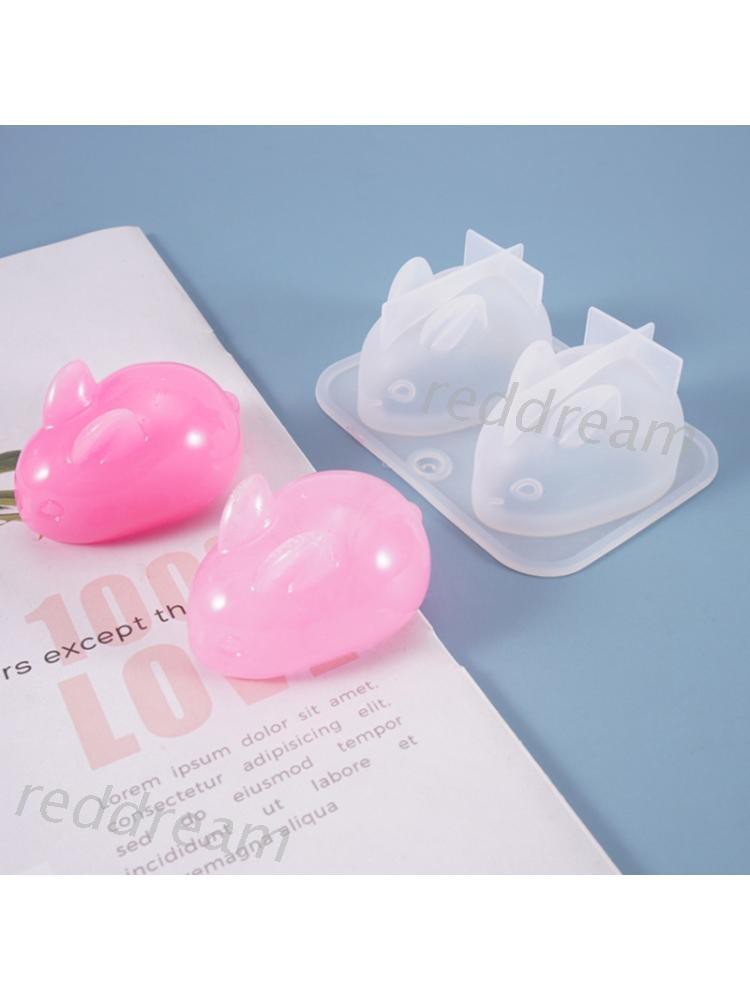 Khuôn Silicon Làm Mặt Trang Sức Hình Thỏ 3D Thủ Công