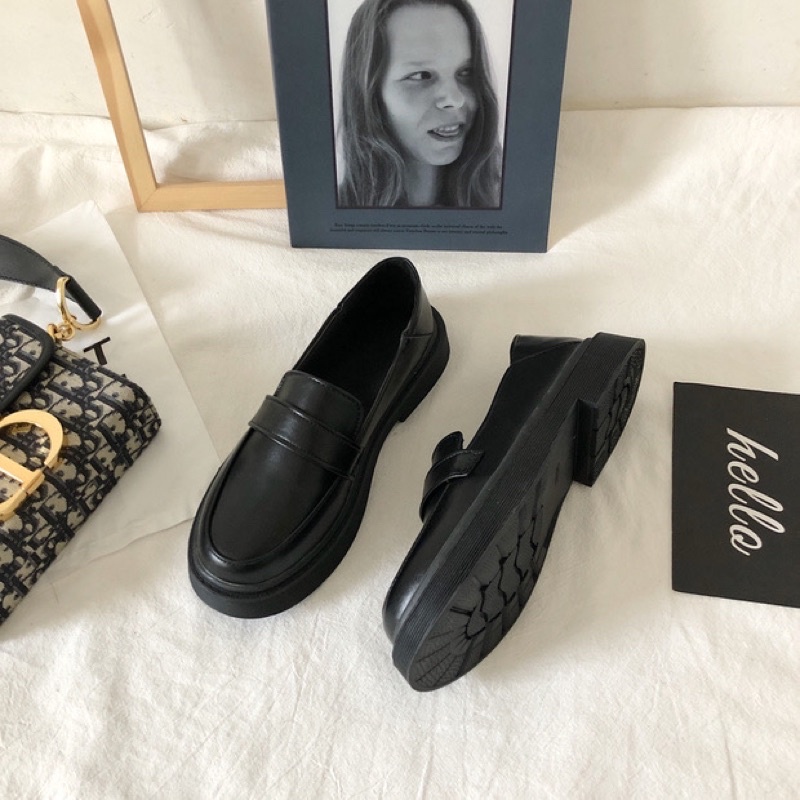 Giày loafer búp bê học sinh da pu vintage ulzzang Hàn Quốc Yannie Lolita