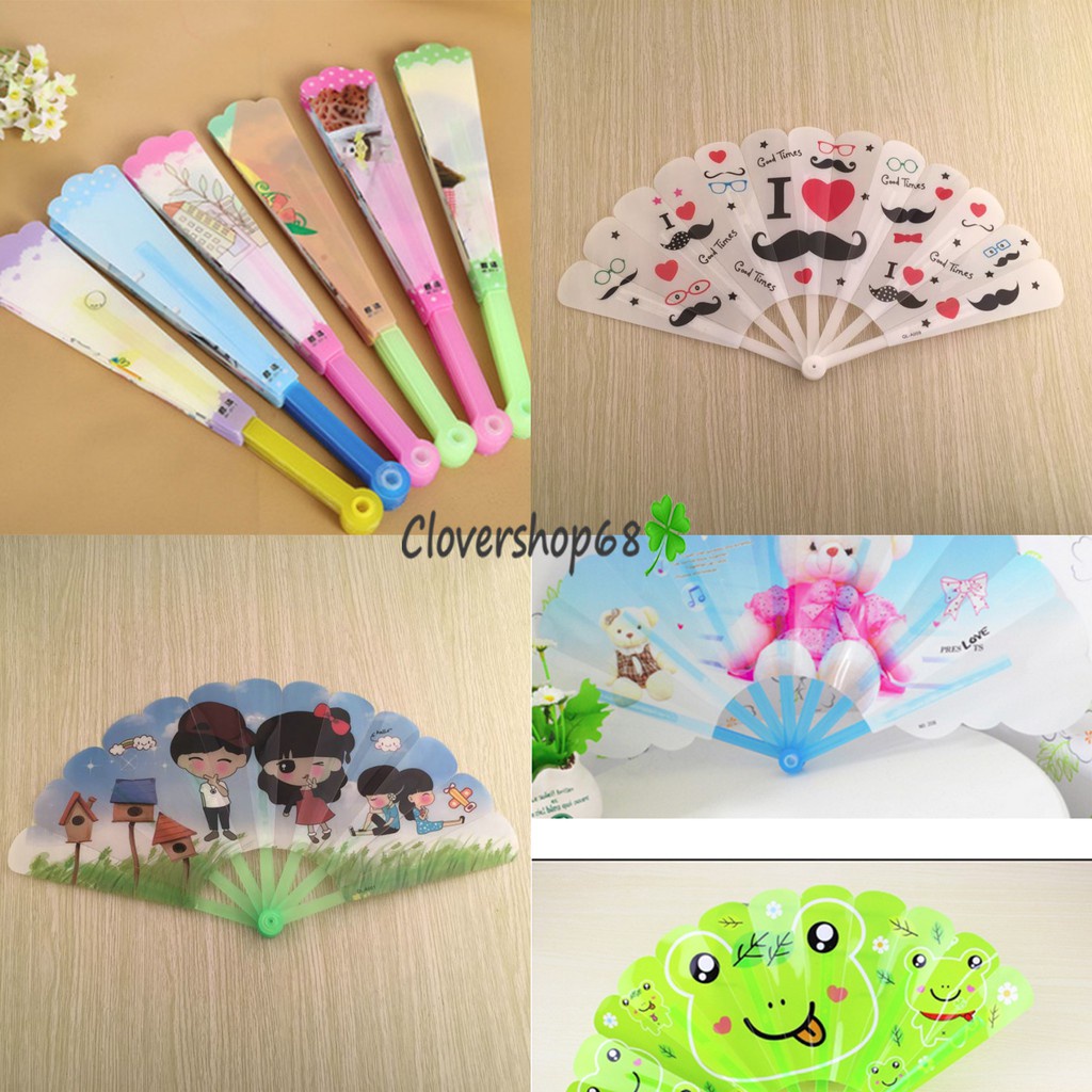 Quạt nhựa xếp size lớn (Giao ngẫu nhiên)  🍀 Clovershop68 🍀