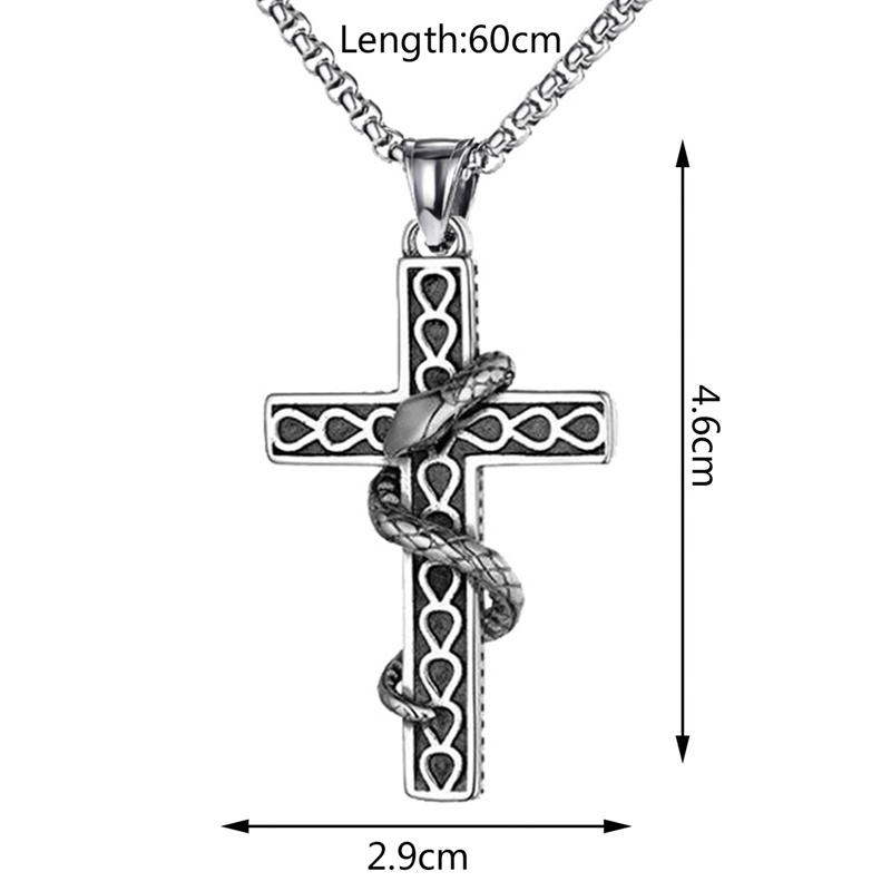 Vòng cổ Bằng Thép Không Gỉ Mặt Thánh Giá Màu Sắc Bạc Phong Cách Gothic Dành Cho Nam