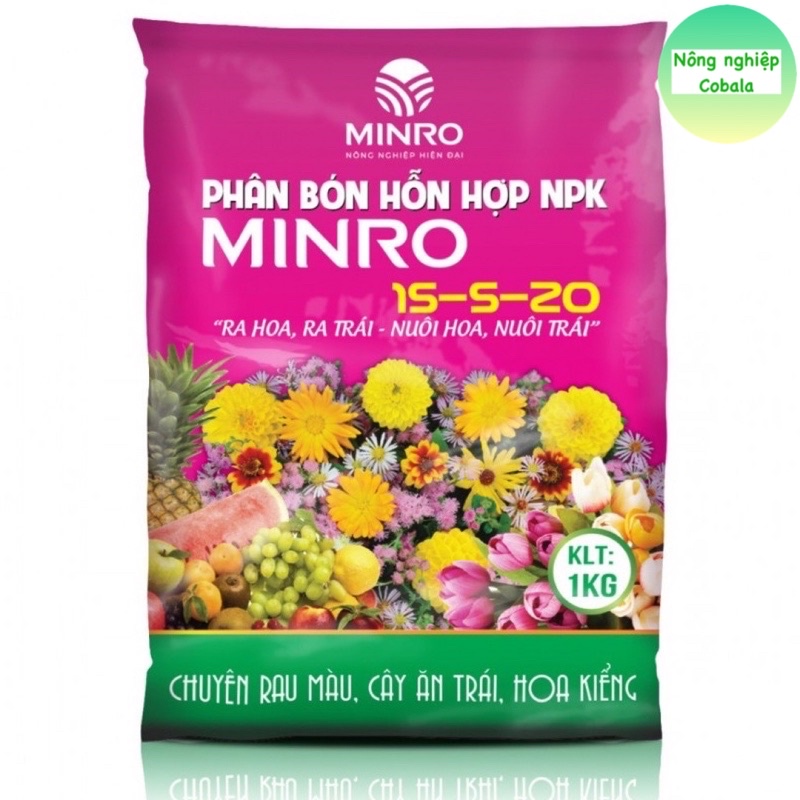 PHÂN BÓN NPK MINRO 15-5-20 (1KG) RA HOA, RA TRÁI