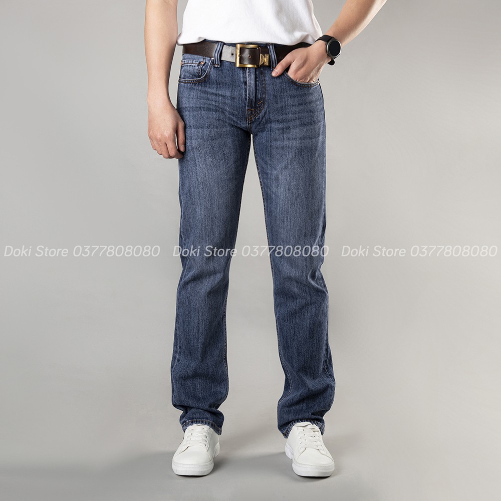 Quần Jean Ống Suông Nam Cao Cấp Xanh Truyền Thống, Quần Jean Nam Ống Rộng, Kiểu Dáng Chững Chạc Lịch Sự - DOKI SN-12 | BigBuy360 - bigbuy360.vn