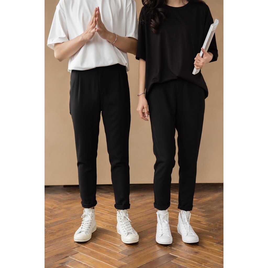 Quần Baggy trơn CHUBBIE Black Trousers
