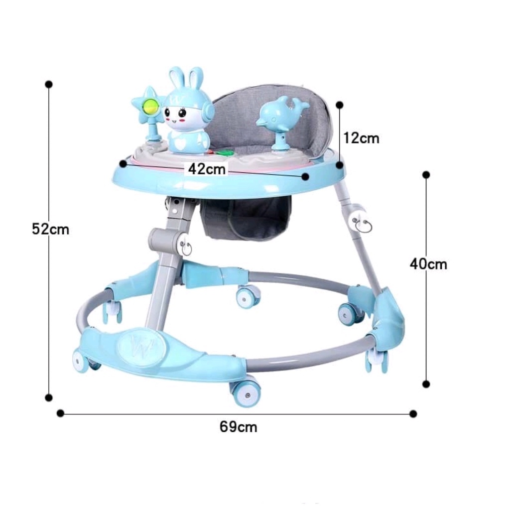 Xe Tròn Tập Đi Cho Bé 2IN1 Bánh Xe Xoay 360 - Phát Nhạc Vui Nhộn Cho Bé Yêu