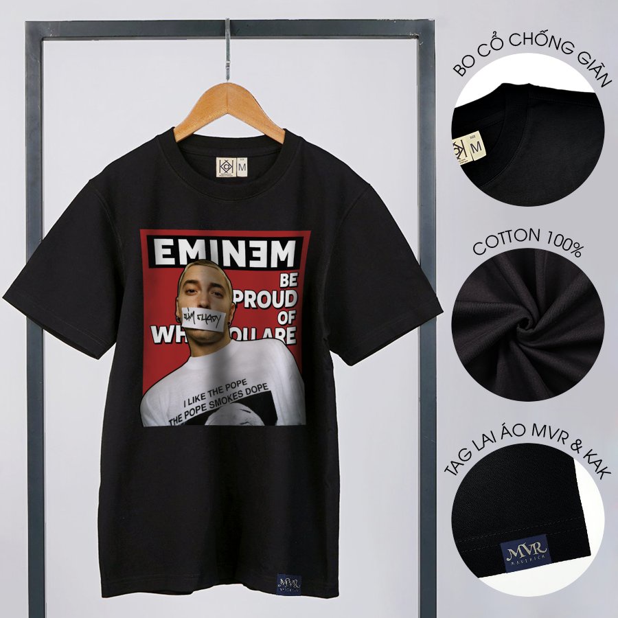 Áo thun Eminem Unisex nam nữ Cotton thoáng mát phong cách mỹ rapper chất MVR KK3866