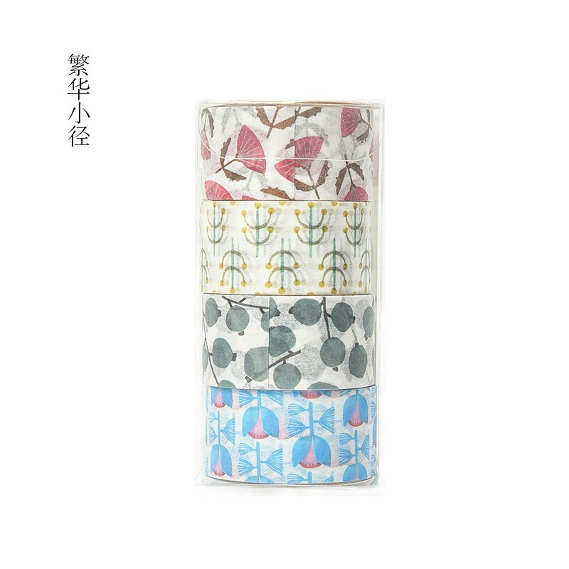 Set 4 cuộn băng keo washi tape xinh xắn trang trí tiện dụng