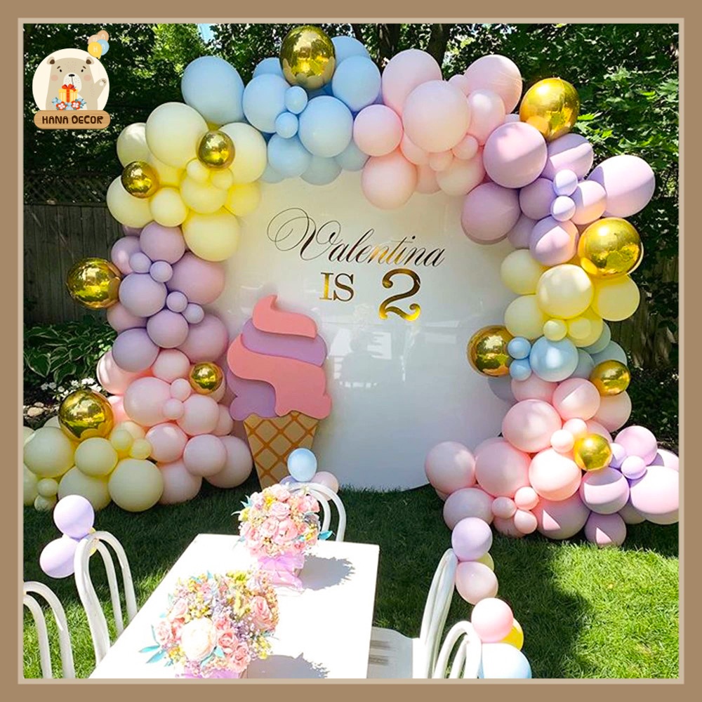 10 bóng pastel / macaron trang trí sinh nhật, thôi nôi Hana Decor