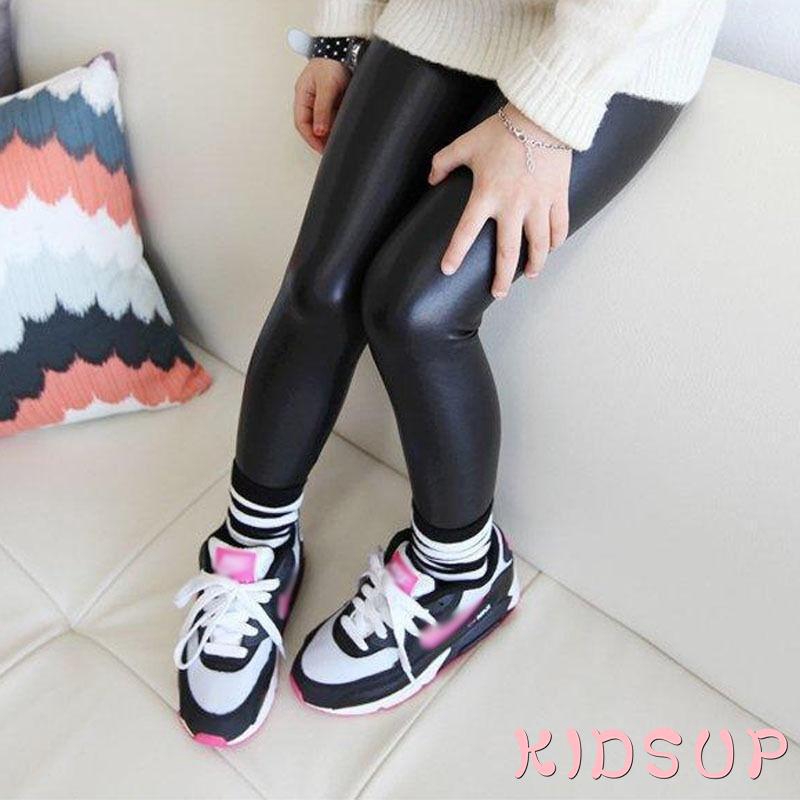 Quần Legging Giả Da Thời Trang Cho Bé Gái