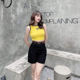 Quần short đùi lưng cao
