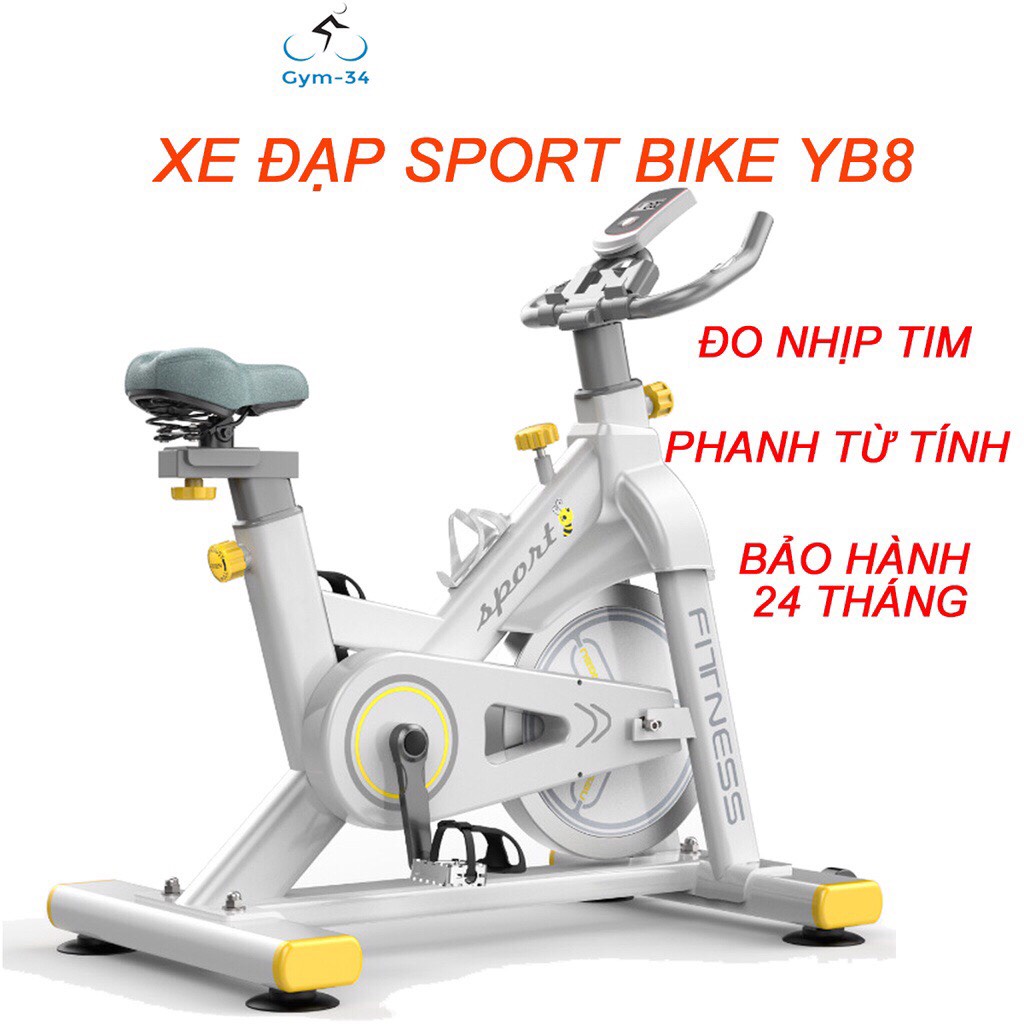 Xe Đạp Tập Thể Dục,Gym Tại Nhà Có Đồng Hồ Cảm Biến Nhịp Tim,Đo Quãng Đường,Tốc Độ,Thời Gian,Bảo Hành 2 Năm