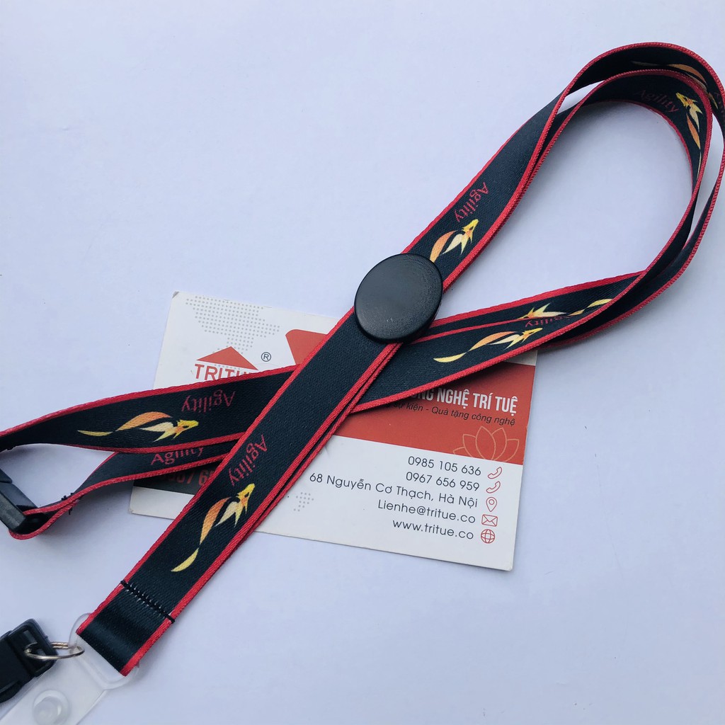 Đặt in dây đeo thẻ cao cấp theo yêu cầu, dây đeo thẻ nhân viên văn phòng in logo công ty giá rẻ in từ số lượng ít