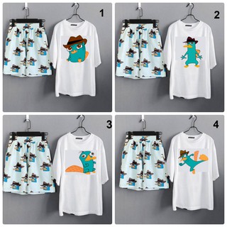Set áo quần thú mỏ vịt Perry cartoon hoạt hình unisex