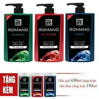 Dầu gội ROMANO 650g tặng sữa tắm 150g