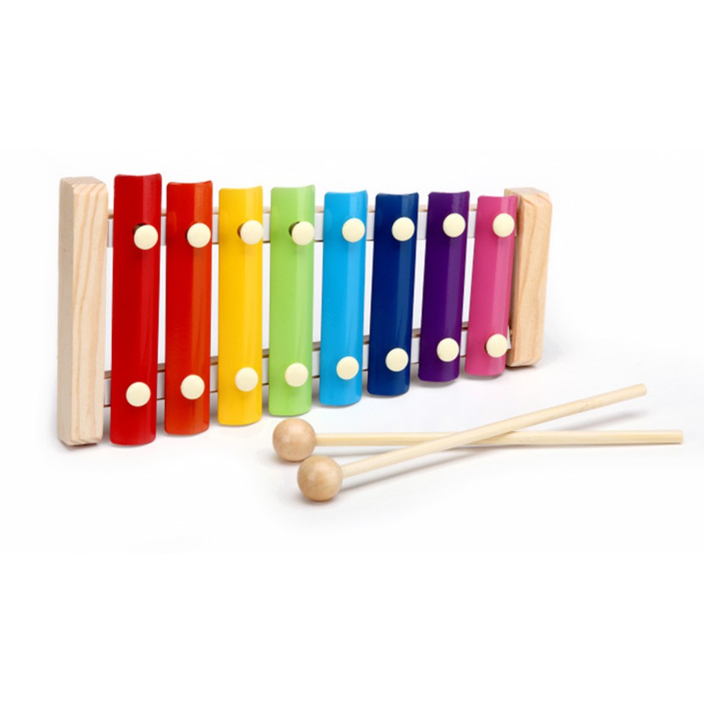 Đàn gỗ 8 thanh nhiều màu sắc cho bé cảm thụ âm nhạc
