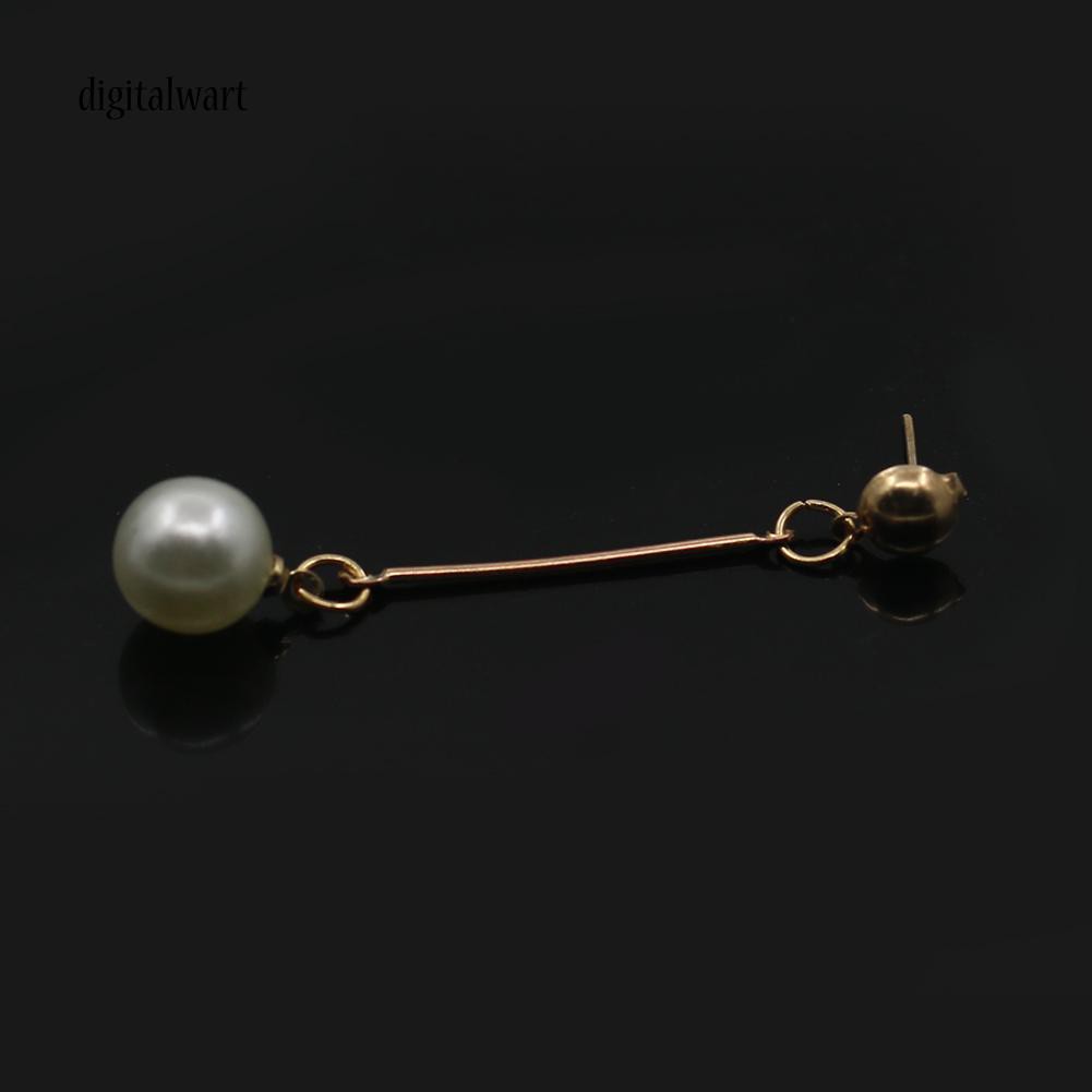 Khuyên tai dáng dài mạ vàng đính ngọc trai giả sang trọng cho nữ