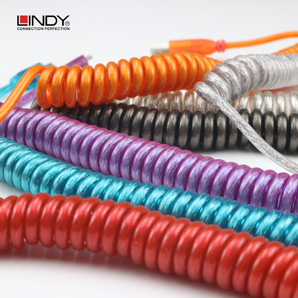 Dây cáp xoắn Mini USB cao cấp Lindy Coiled Cable 2m