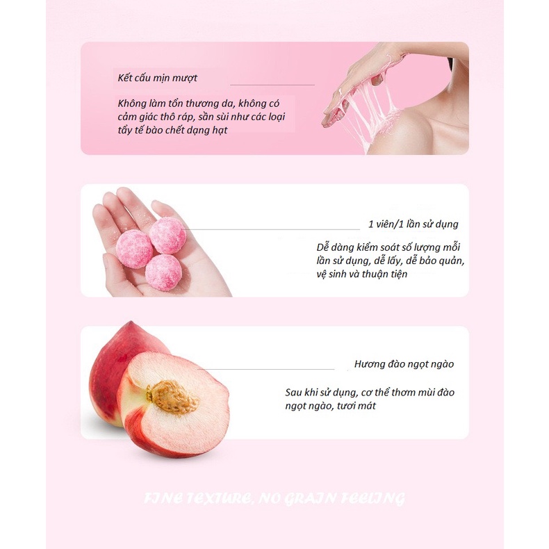 [BIOAQUA] Kẹo muối tắm tẩy tế bào chết Bioaqua Peach Candy 140gr