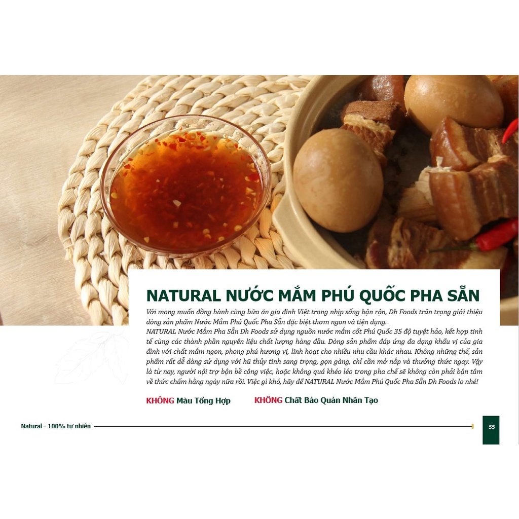 Nước mắm chua ngọt Natural Dh Foods pha sẵn thành phần tự nhiên lọ 200ml