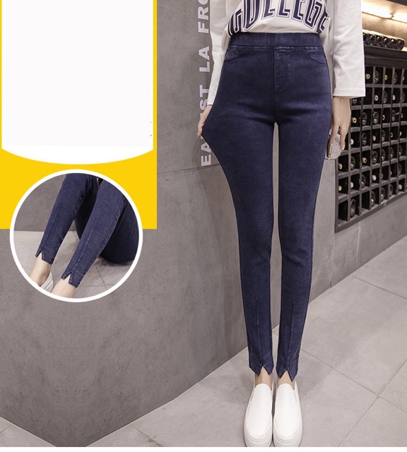 Quần jean thun big size lưng liền ống xẻ V size lớn 70-80kg