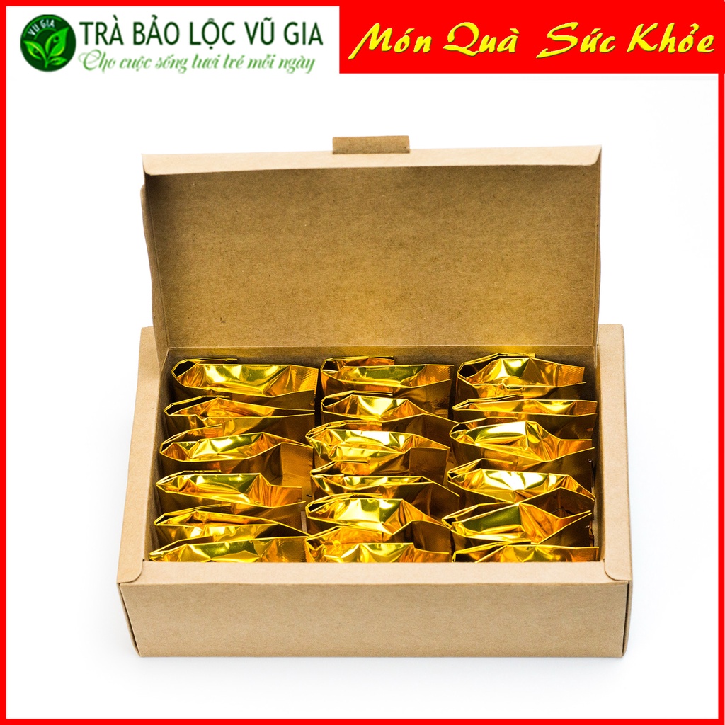 [ HỘP QUÀ TẾT] 18 Gói Trà Oolong Kim Tuyên Cao Cấp Bảo Lộc Vũ Gia ( 10g/ gói)