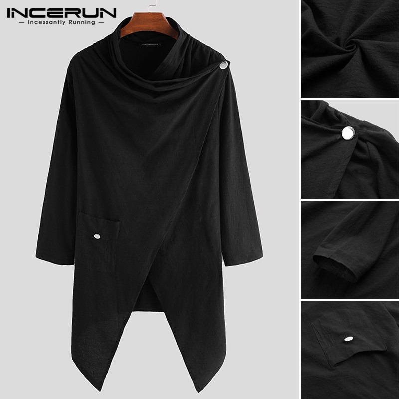 INCERUN Áo khoác cotton phong cách Gothic cá tính cho nam