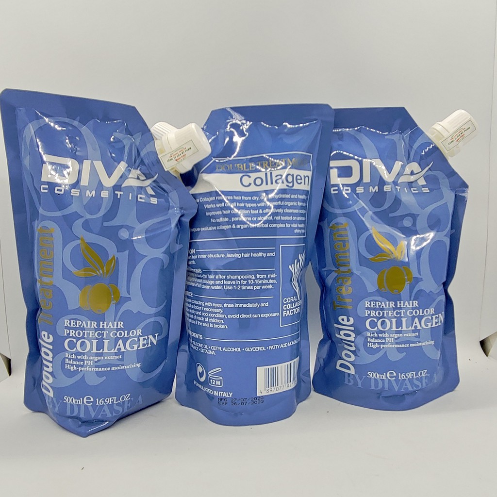 Hấp Phủ Lụa Diva Collagen- Phục Hồi Tóc Hư Tổn 500ML