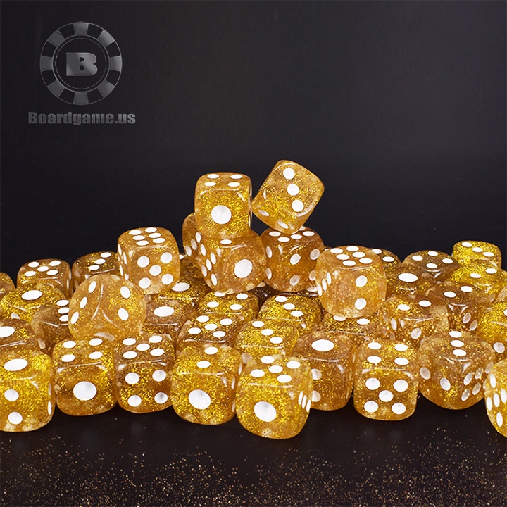 Túi 10 viên xí ngầu vàng óng ánh size 16mm sử dụng chơi game