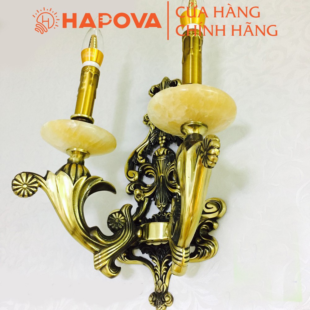 Đèn tường, đèn nến đồng HAPOVA MABS 8815/2 Kèm 2 bóng Nến râu