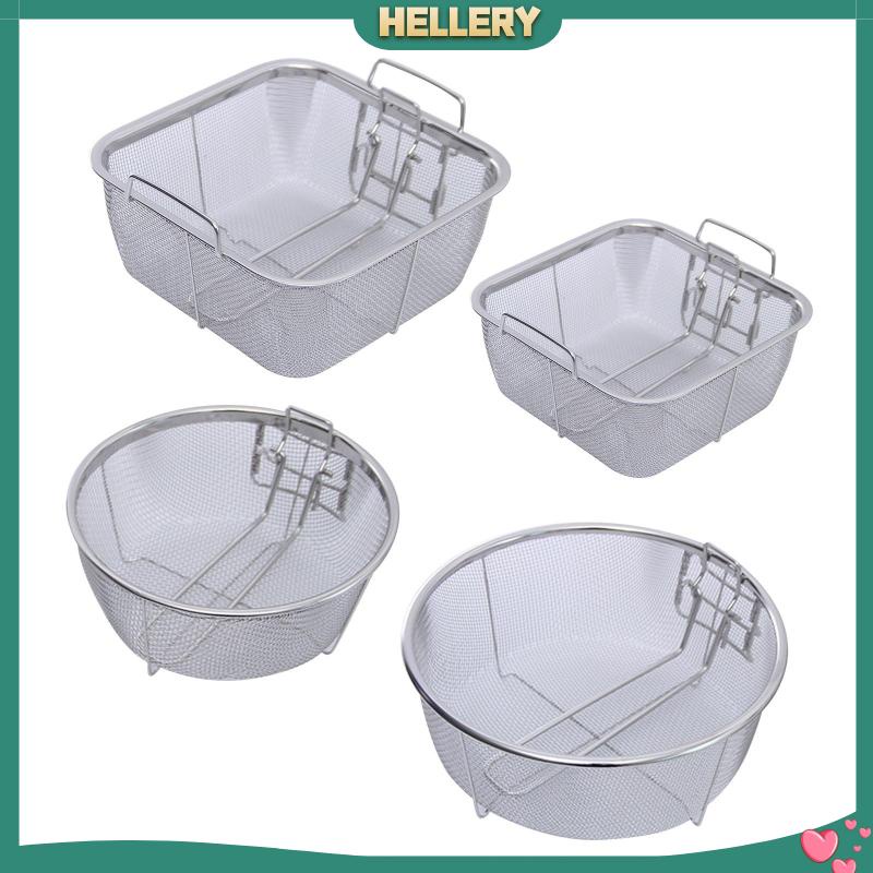 Rổ Inox Vuông 20cmx20cm Đựng Khoai Tây Chiên Tiện Dụng