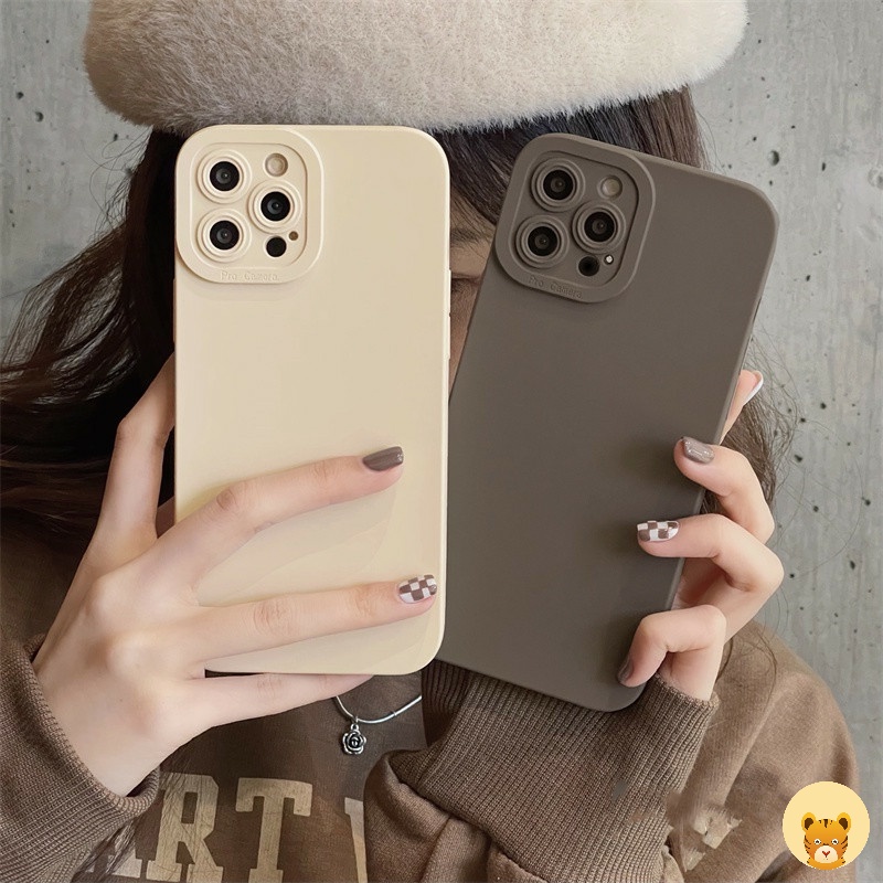 Ốp Điện Thoại Silicon Mềm Màu Trơn Đơn Giản Cho iPhone 11 12 13 Pro Max 7 Plus 8Plus 6 6S Plus X XS XR Max