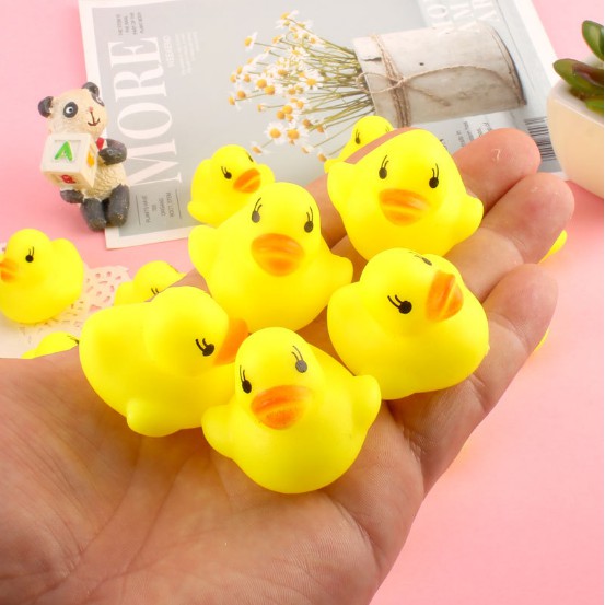 [Mã LIFE0503TOYS giảm 10% đơn 0Đ] Sét 10 con vịt thả bồn tắm bóp kêu chút chít đồ chơi cho bé