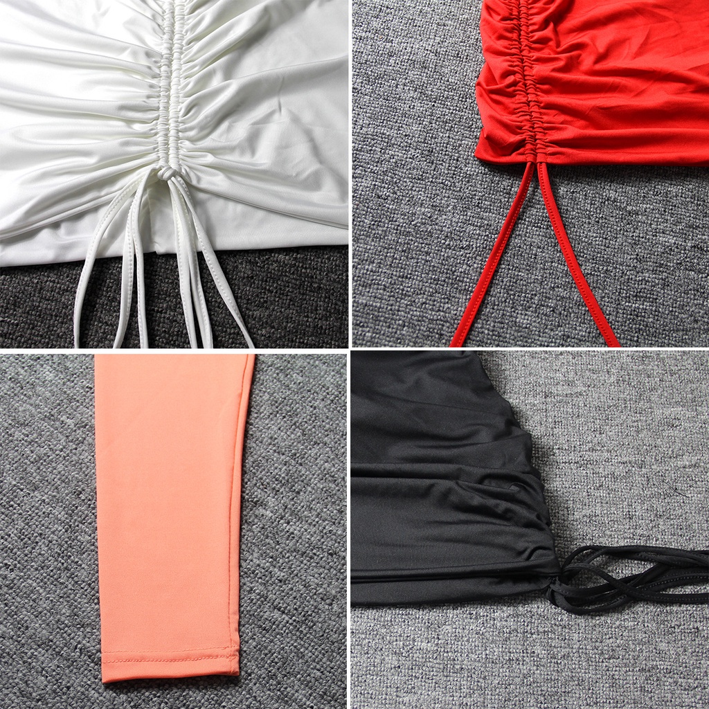 DUNEA Đầm Trễ Vai Thiết Kế Dây Rút Gợi Cảm Cho Nữ