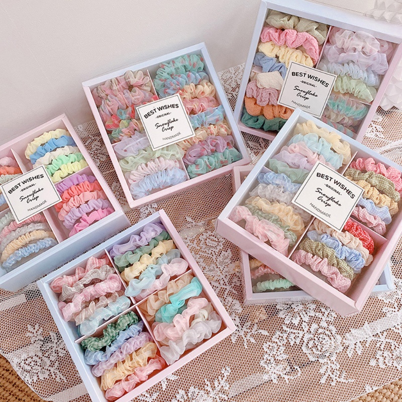 Dây Cột Tóc Chiffon Co Giãn Màu Kẹo Ngọt Thời Trang Mùa Hè Hàn Quốc Cho Nữ