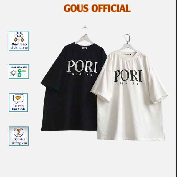 Áo Thun Nữ Tay Ngắn Áo Phông Nữ Form Rộng Cổ Tròn Unisex Họa Tiết Chữ DORI Màu Trắng Màu Đen 1646 Gous Official