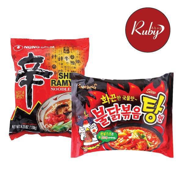 COMBO 5 MÌ BÒ NONGSHIM + 5 MÌ NƯỚC GÀ CAY SAMYANG