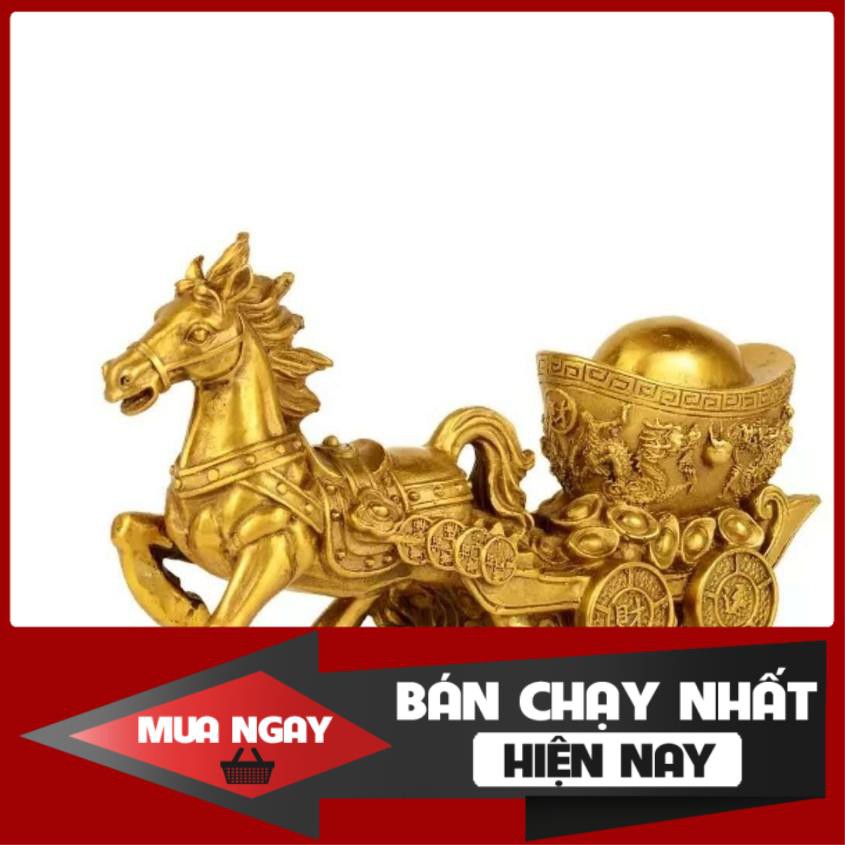 [ VIP ] Ngựa Đồng Kéo Tiền Vàng Kim Nguyên Bảo 26cm - Biểu Tượng Tài Lộc, May Mắn, Thăng Tiến - Phong Thủy Thành Đô