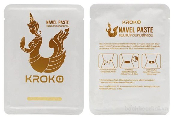 Túi dán nóng ġiảm mỡ Kroko Navel Paste ḋetox