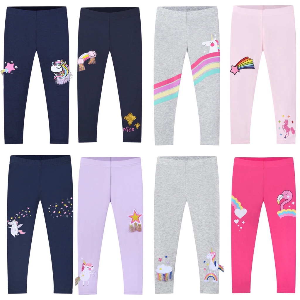 Quần legging dài THÊU NỔI 3D cao cấp UNICORN NGỰA PONY CẦU VỒNG cho bé gái MẪU MỚI 2022