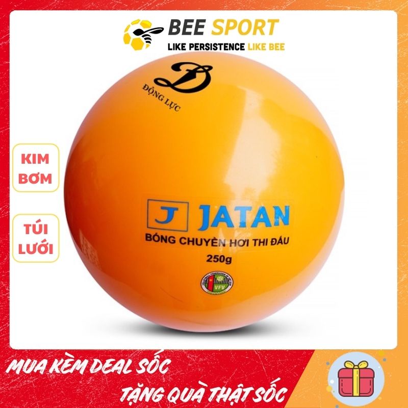 Bóng chuyền hơi Jatan 150G, 200G, 250G, 300G chính hãng Động Lực - Kèm kim bơm và lưới đựng bóng