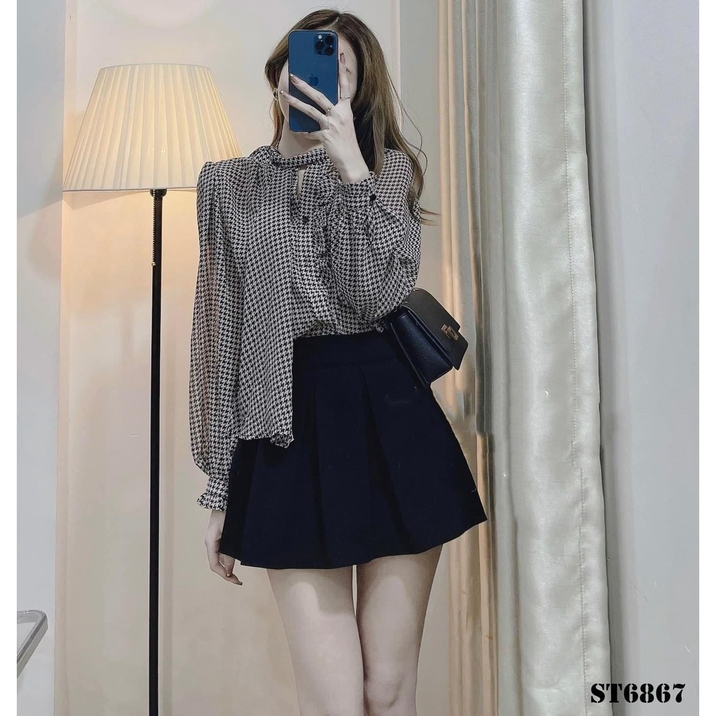 Chân váy chữ A xếp Ly ngắn dáng xòe MK