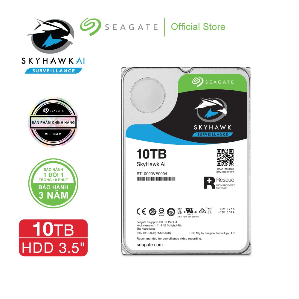 Ổ cứng HDD 3.5" Camera SEAGATE SkyHawk AI 10TB_ST10000VE0008 | BigBuy360 - bigbuy360.vn