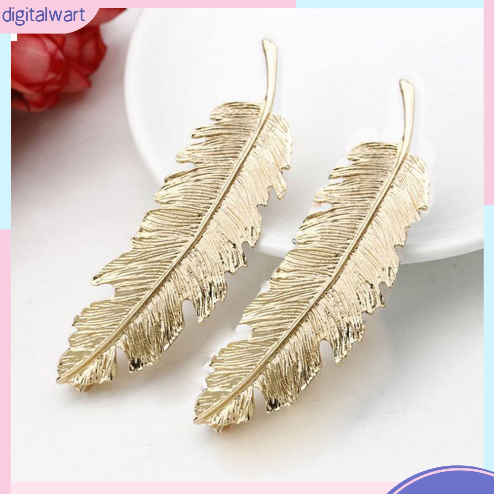 Kẹp Tóc Kim Loại Hình Chiếc Lá Vintage Cho Nữ