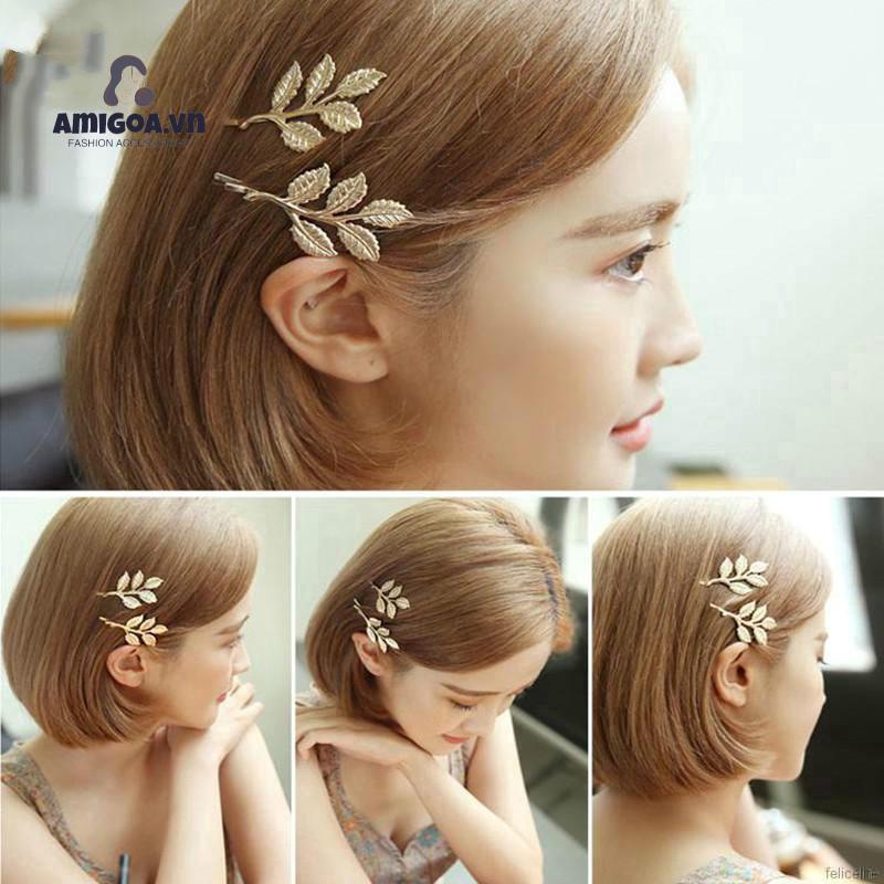 Kẹp Tóc Họa Tiết Chiếc Lá Thời Trang Ngọt Ngào Cho Nữ