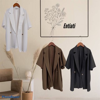Áo blazer tay ngắn dáng rộng minimal style Hàn Quốc (3 màu) EN210705
