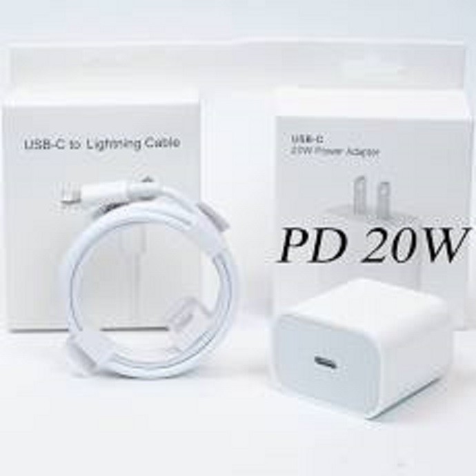 Bộ Củ Sạc Nhanh 20w Cho Iphone 12 / 12 pro / 12 pro max / 11 / X / 8 IPad Pin Dự Phòng Cáp Sạc Nhanh USB-C To Lightning