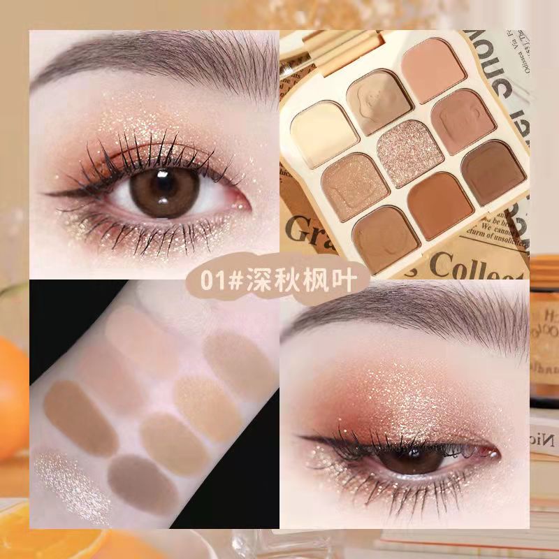 Bảng Phấn Mắt NOVO 9 Màu Lì Và Ánh Nhũ Kết Hợp Trang Điểm Kháng Nước Và Lâu Trôi NO.5645
