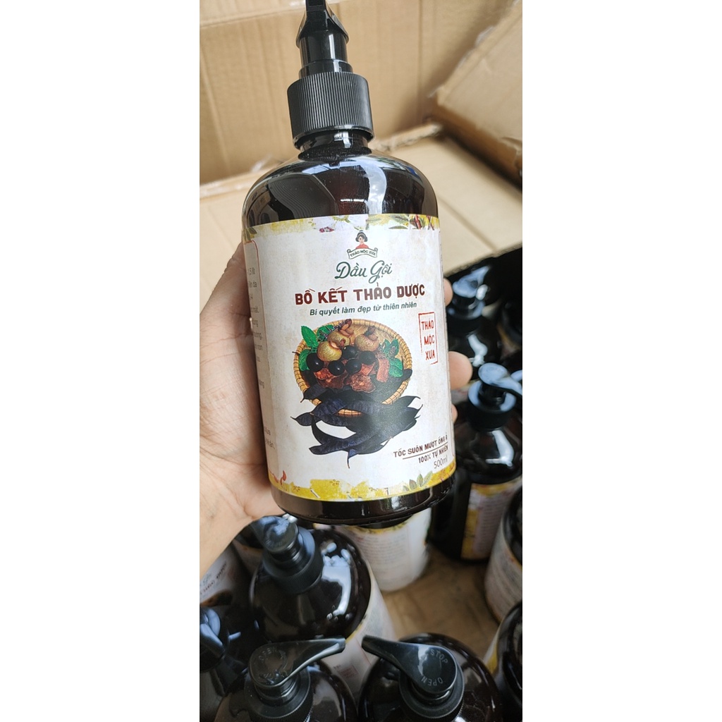 Dầu Gội Bồ Kết Thảo Dược - Thảo Mộc Xưa giúp giảm rụng tóc và ngăn ngừa gàu_500ml