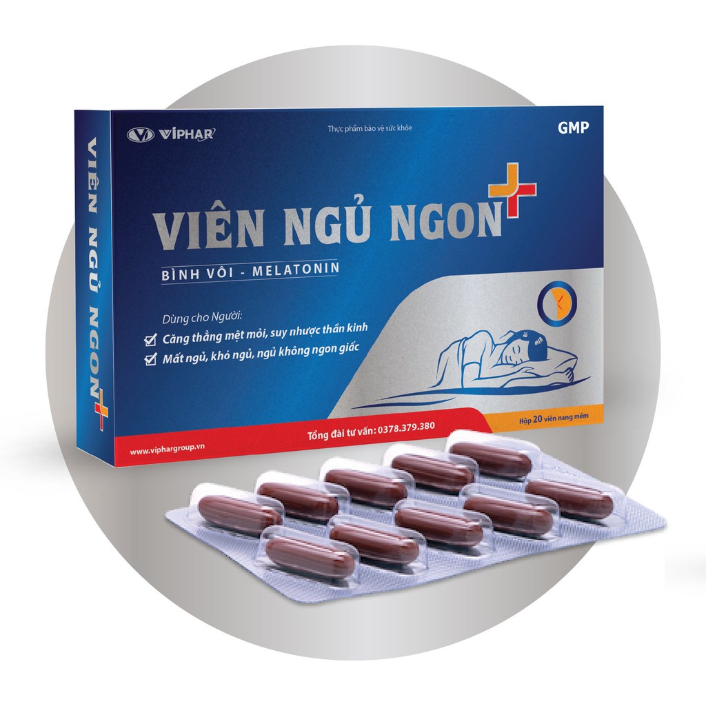 [VIÊN NGỦ NGON + HỘP 20 VIÊN X 10 NGÀY SD]: GIÚP NGỦ NGON, NGỦ SÂU GIẤC, GIẢM CĂNG THẲNG, MỆT MỎI, SUY NHƯỢC THẦN KINH