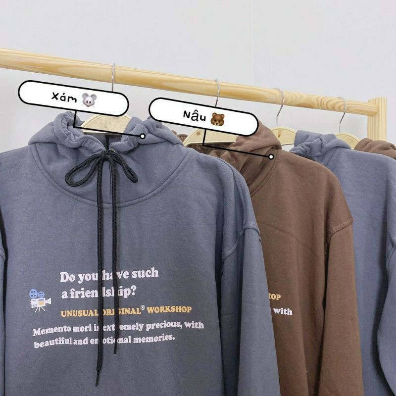 Áo Hoodie nỉ FRIENDSHIP form rộng unisex (Ảnh thật)